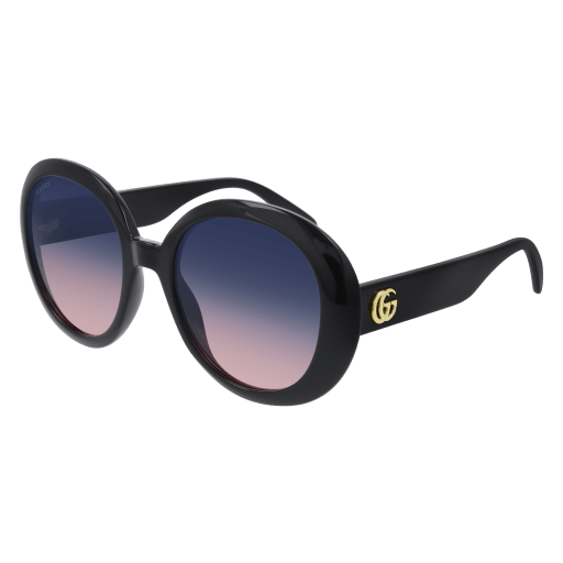 Gucci GG0712S round sunglasses in Black Black Blue/Nylon