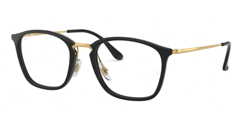 Ray-Ban RX7164 round eyeglasses in Black