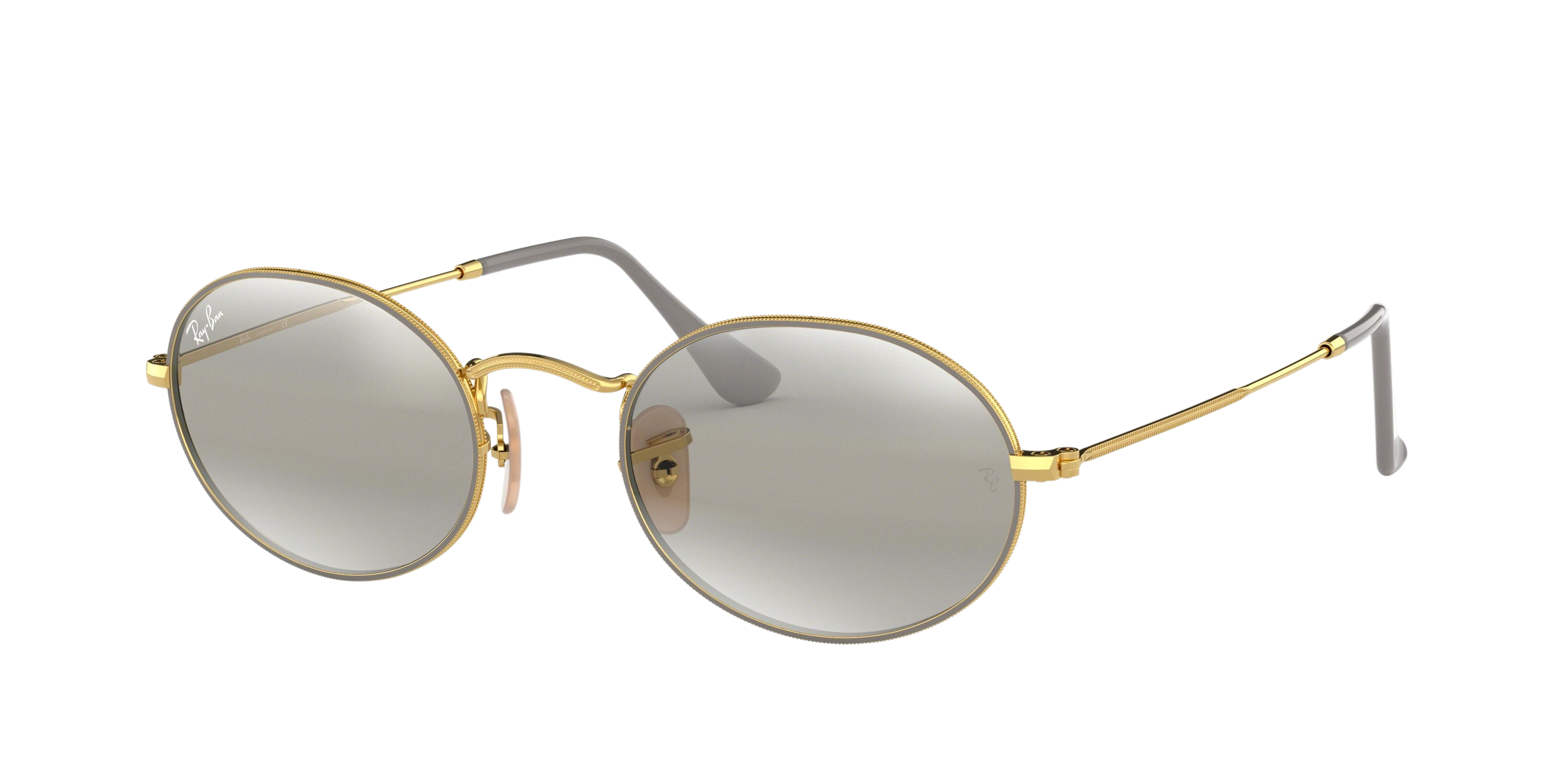 Ray-Ban RB3547 round sunglasses in Gold on Top Matte Grey