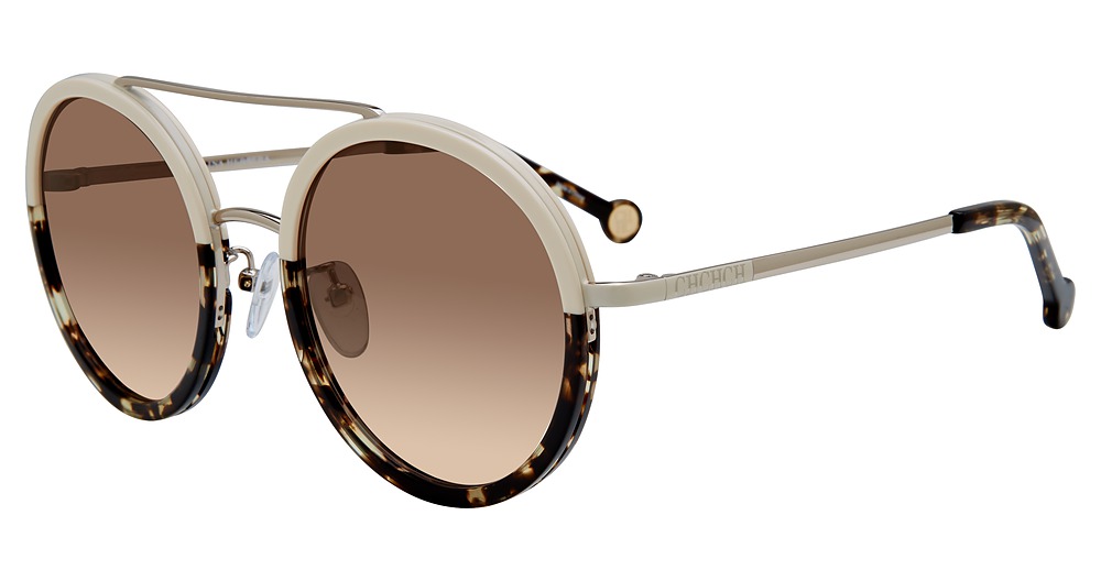 Carolina Herrera SHE121 round sunglasses in White Tortoise 8 M6 G