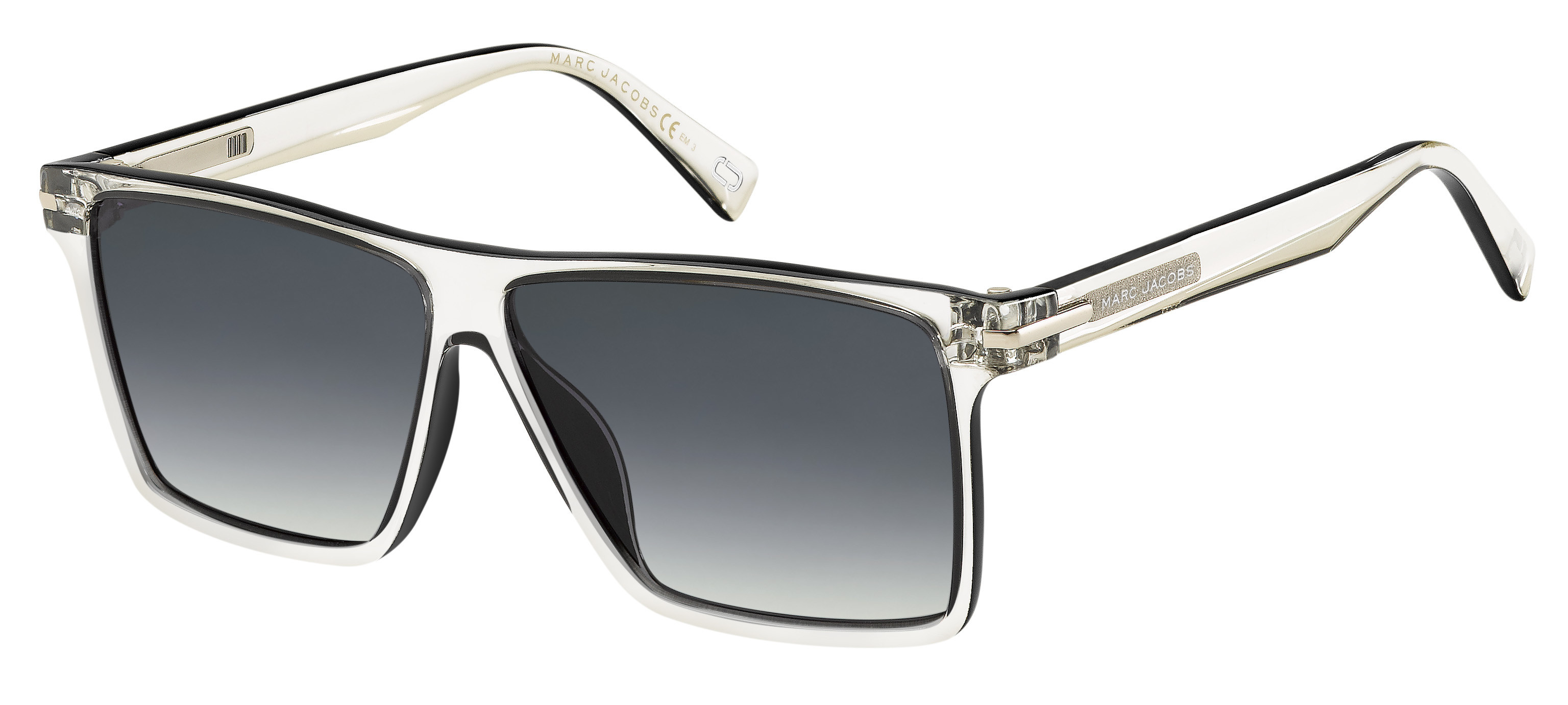 Marc Jacobs Marc 222/S rectangle sunglasses in Crystal Black (9 O Dark Grey Gradient)