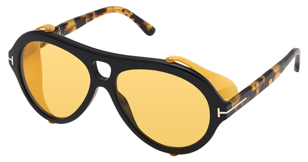 Tom Ford FT0882 aviator sunglasses in Shiny Black/Brown