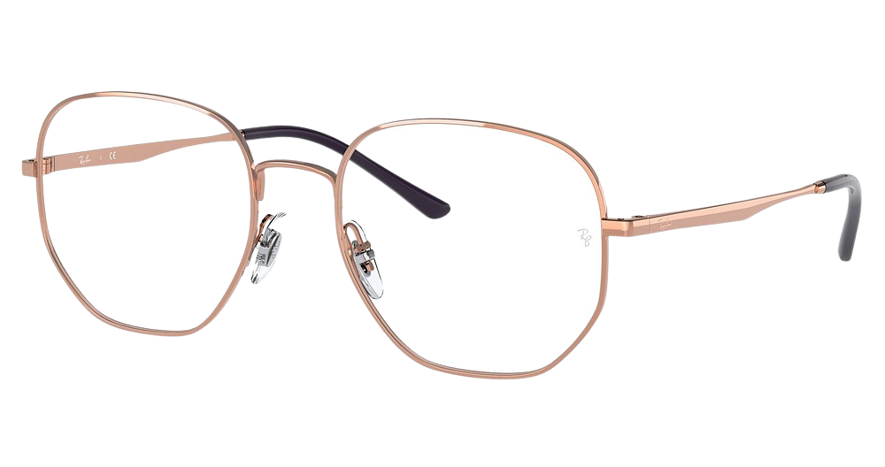 Ray-Ban RX3682VF irregular eyeglasses in Rose Gold