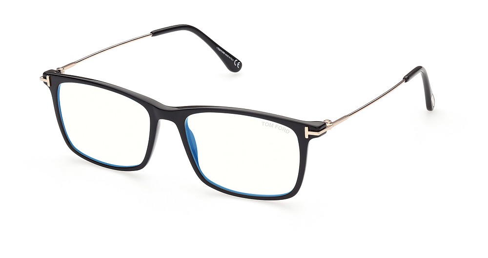 Tom Ford FT5758-F-B square eyeglasses in Shiny Black