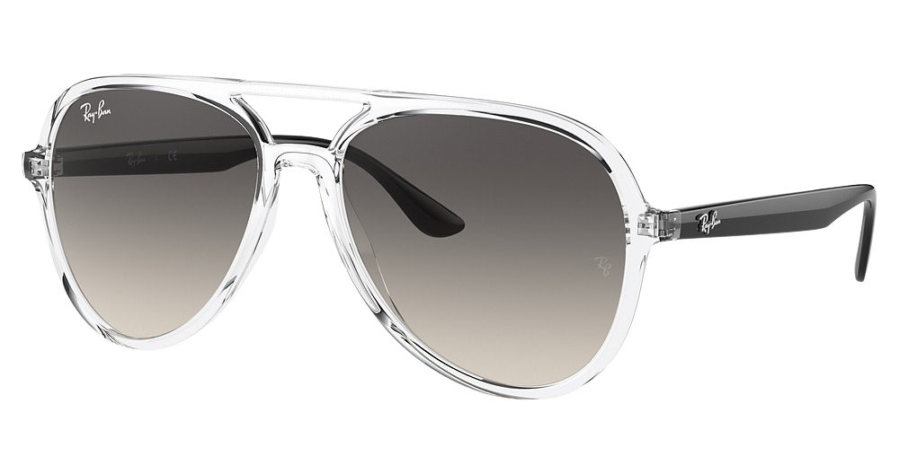Ray-Ban RB4376F aviator sunglasses in Transparent/Grey Gradient