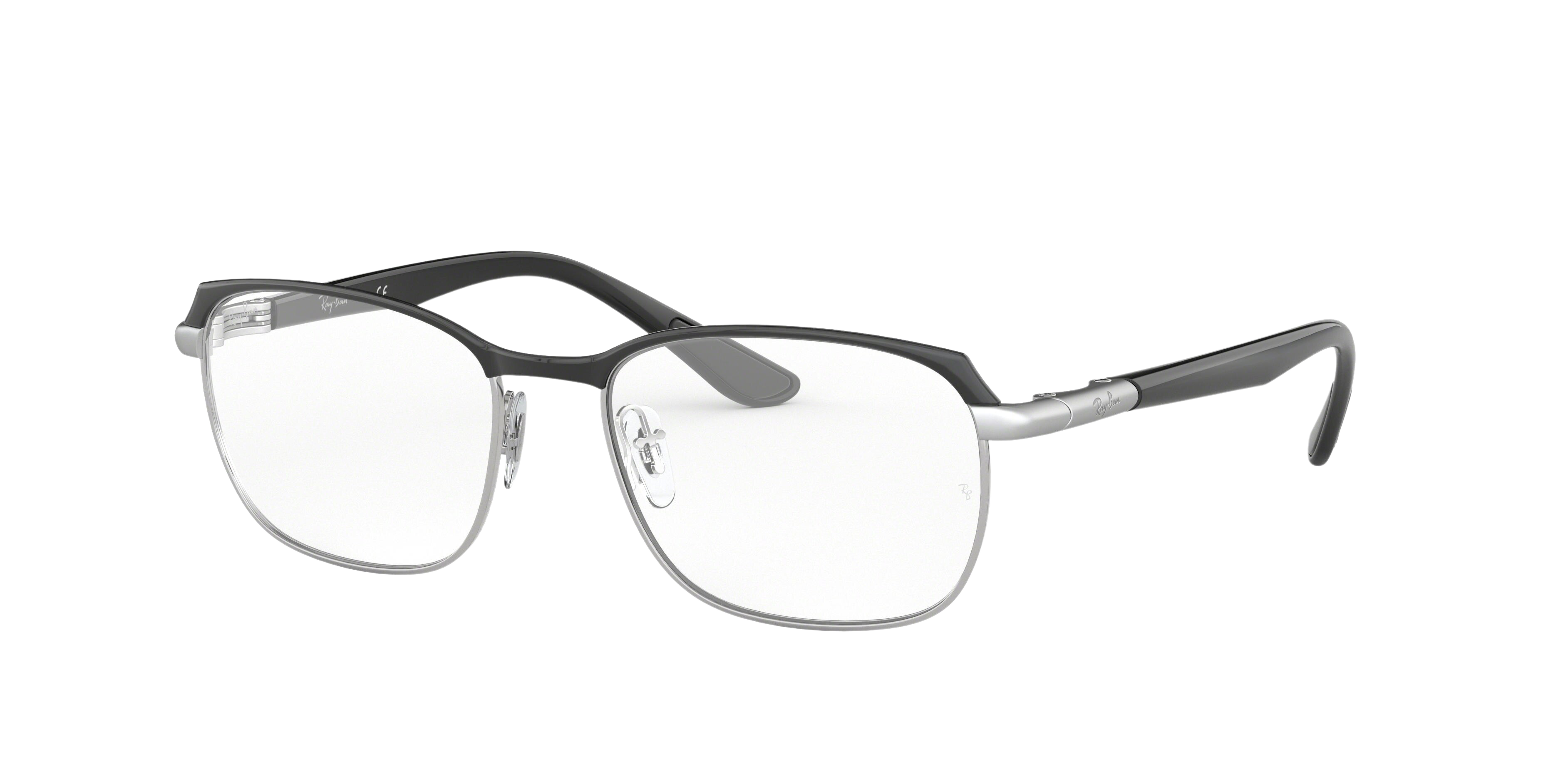 Ray-Ban RX6420 rectangle eyeglasses in Silver on Top Black