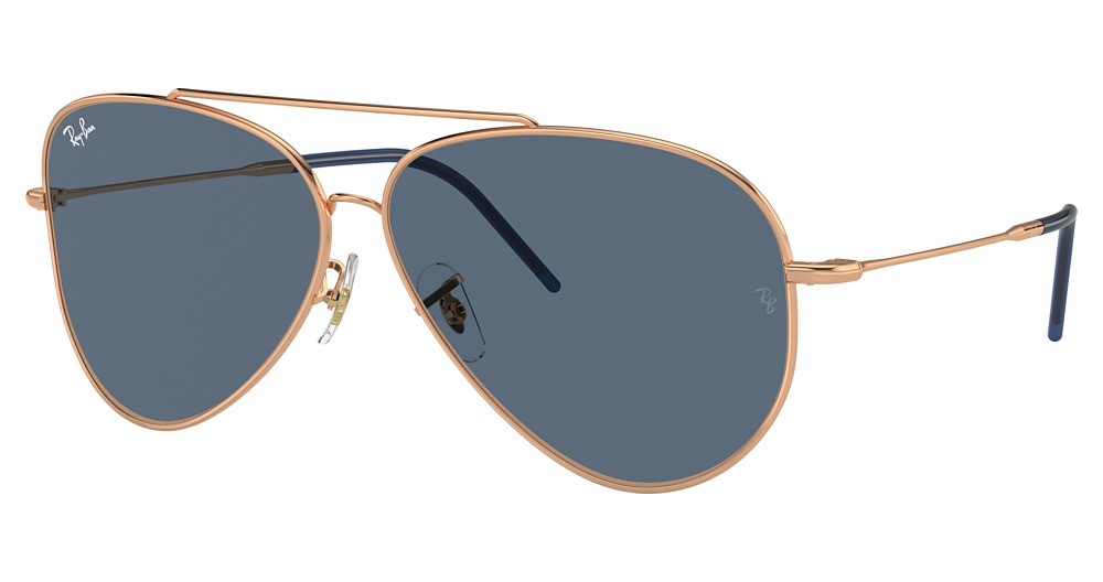 Ray-Ban RBR0101S AVIATOR REVERSE aviator sunglasses in Rosegold/Dark Blue