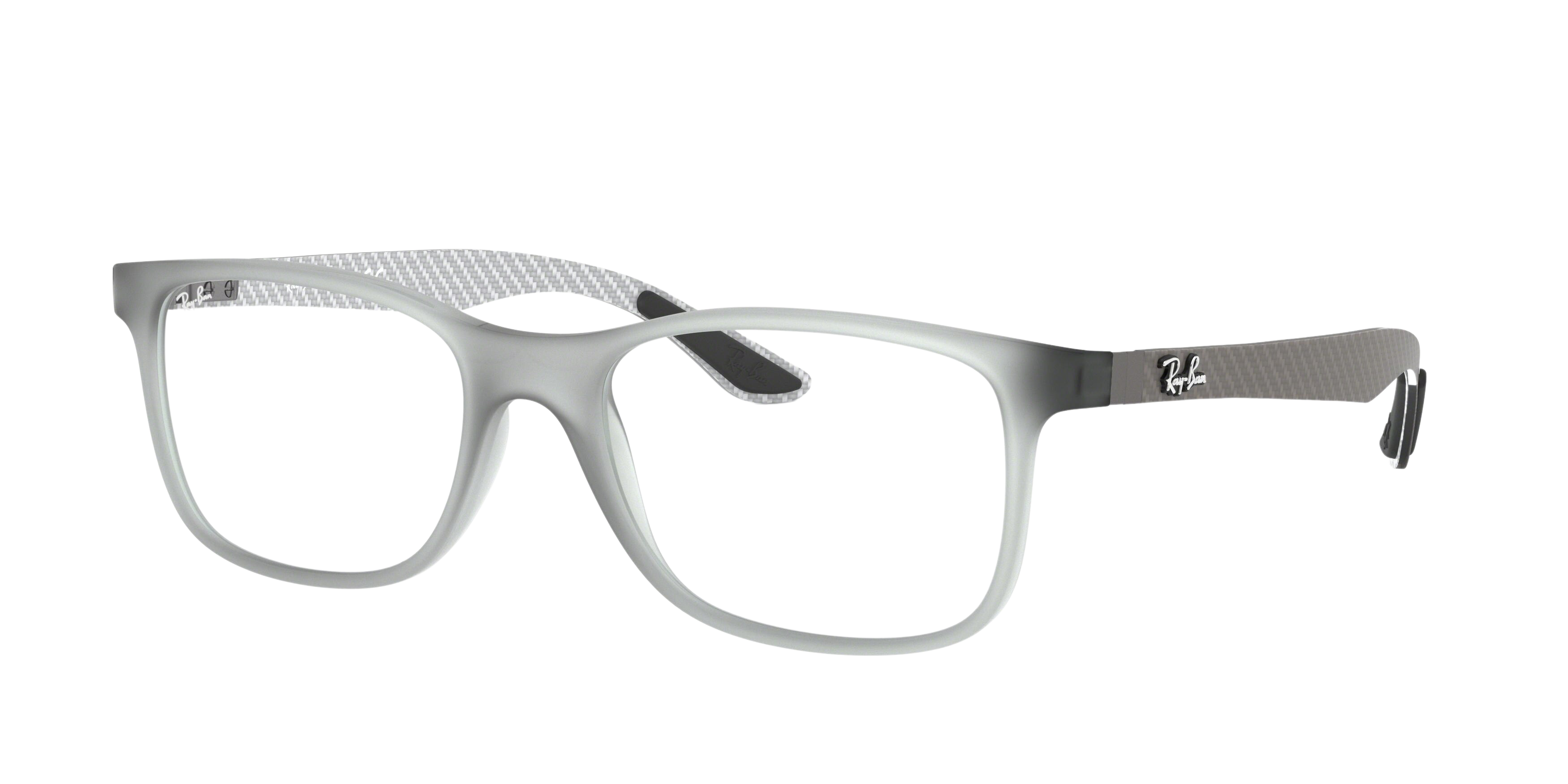 Ray-Ban RX8903 square eyeglasses in Matte Trasparent Grey