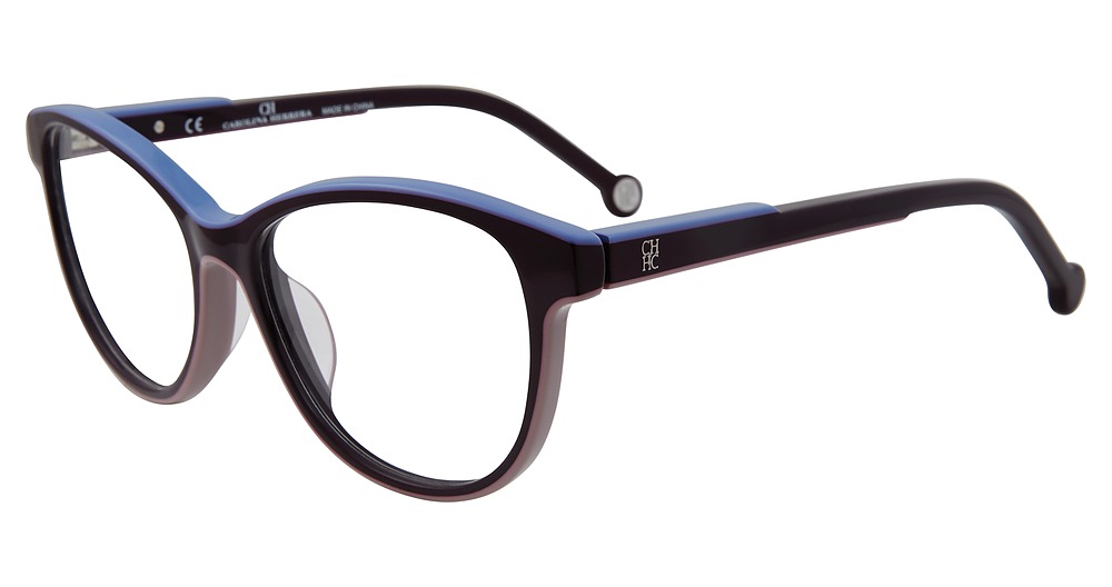 Carolina Herrera VHE800K round eyeglasses in Purple 07 C4