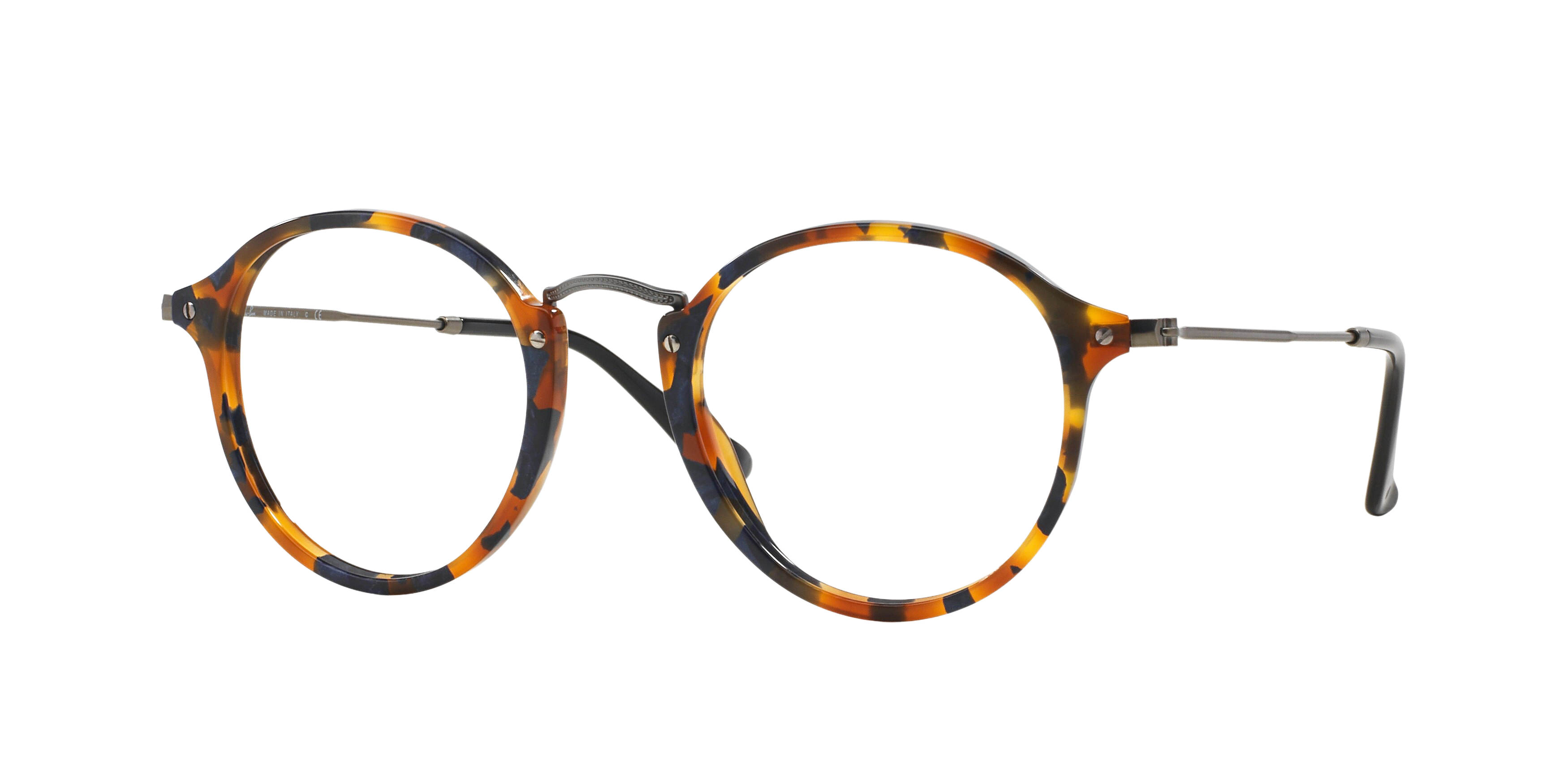 Ray-Ban RX2447V round eyeglasses in Blue Havana