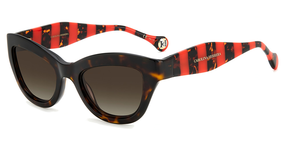 Carolina Herrera HER 0086/S rectangle sunglasses in Havanred/Brown Shaded