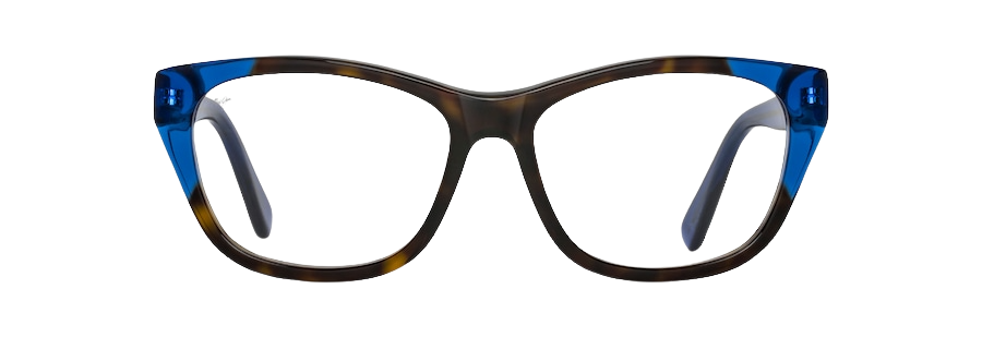 Dark Tortoise / Translucent Blue with Palm Frond Core