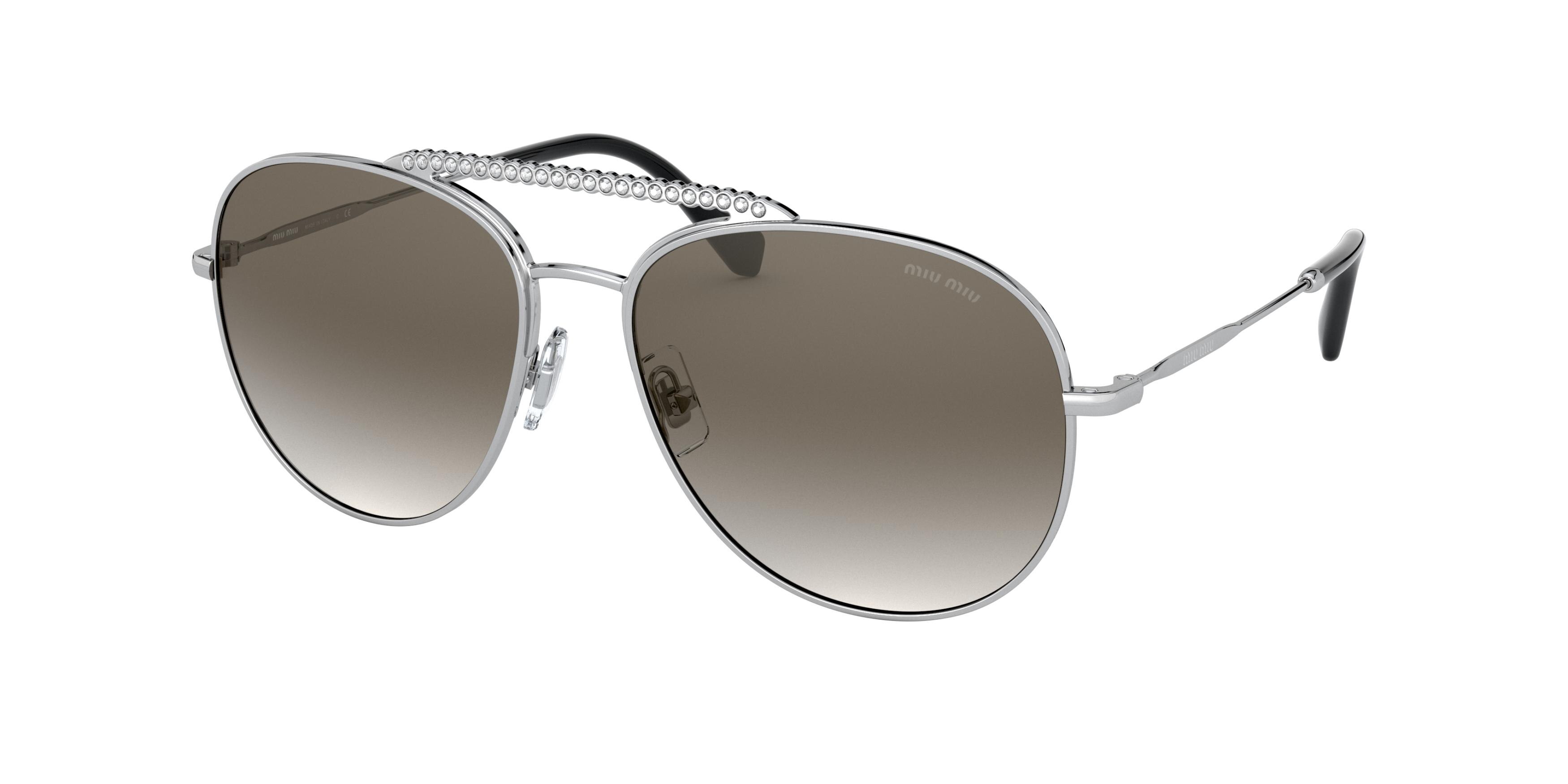 Miu Miu MU 53VS round sunglasses in Silver