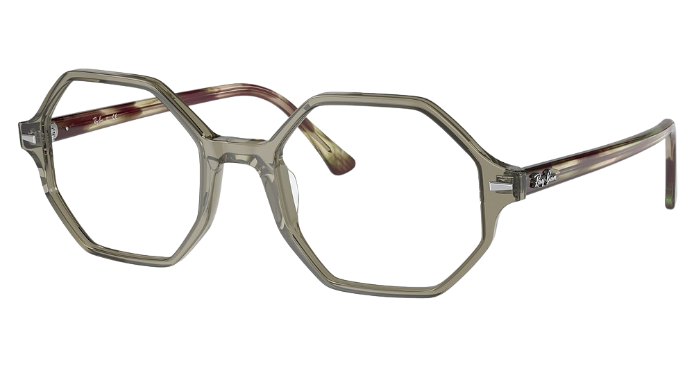Ray-Ban RX5472 BRITT irregular eyeglasses in Transparent Green