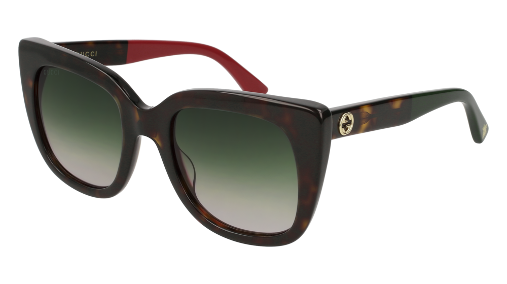 Gucci GG0163S cateye sunglasses in Havana Havana Green/Nylon
