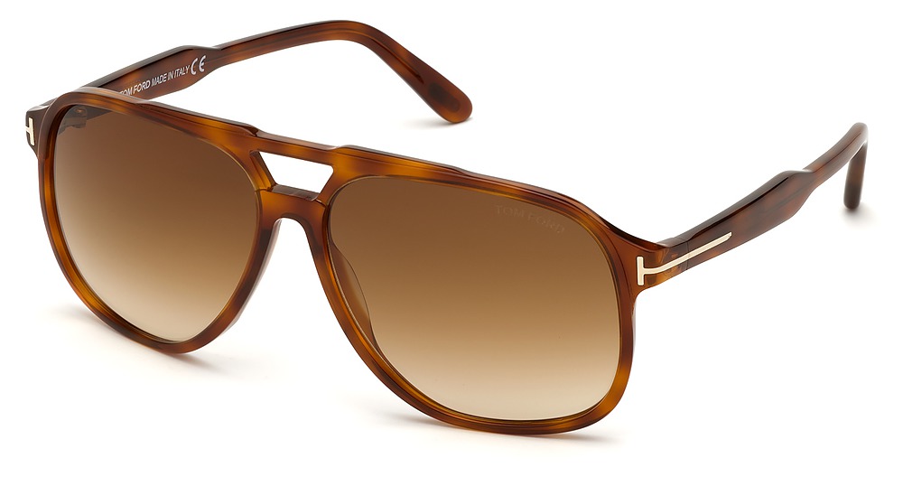 Tom Ford FT0753 aviator sunglasses in Blonde Havana/Gradient Brown