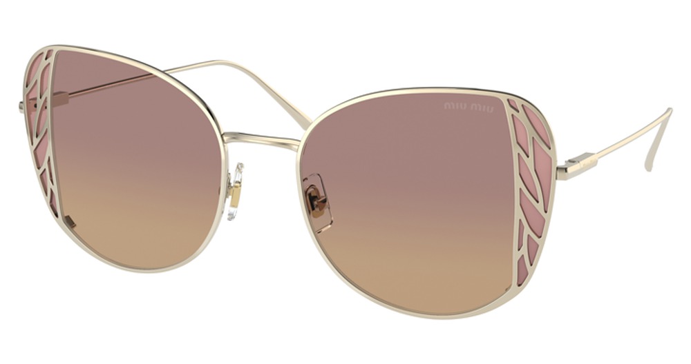 Miu Miu MU 57XS cateye sunglasses in Pale Gold/Orange Dark Pink