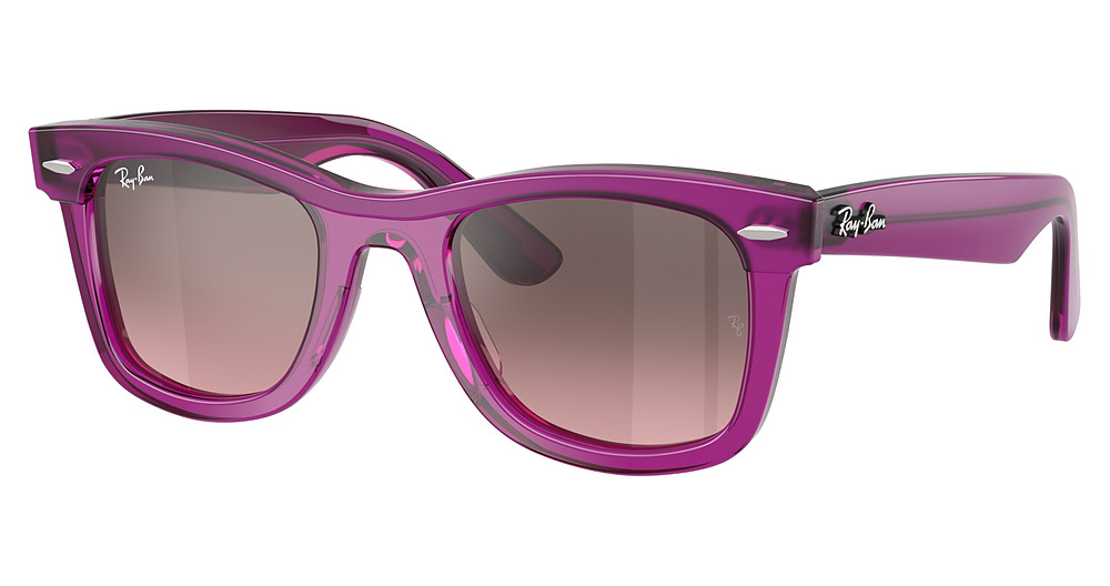 Ray-Ban RJ9140SF round sunglasses in Violet on Transparent Vi