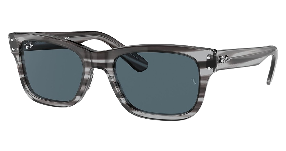 Ray-Ban RB2283F MR BURBANK square sunglasses in Striped Grey/Blue