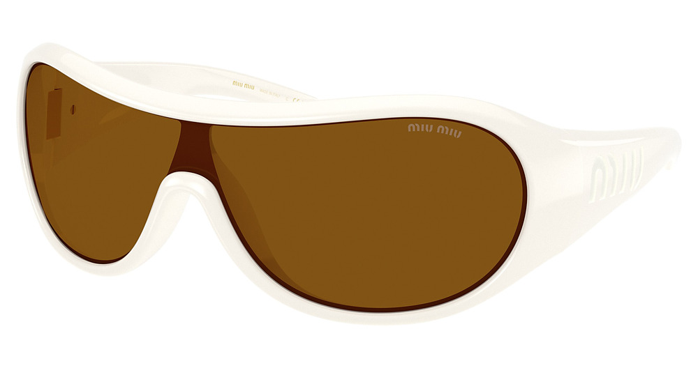 Miu Miu MU B14SU aviator sunglasses in White/Dark Bronze