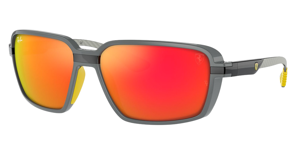 Ray-Ban RB8360M round sunglasses in Grey/Brown Mirror Orange