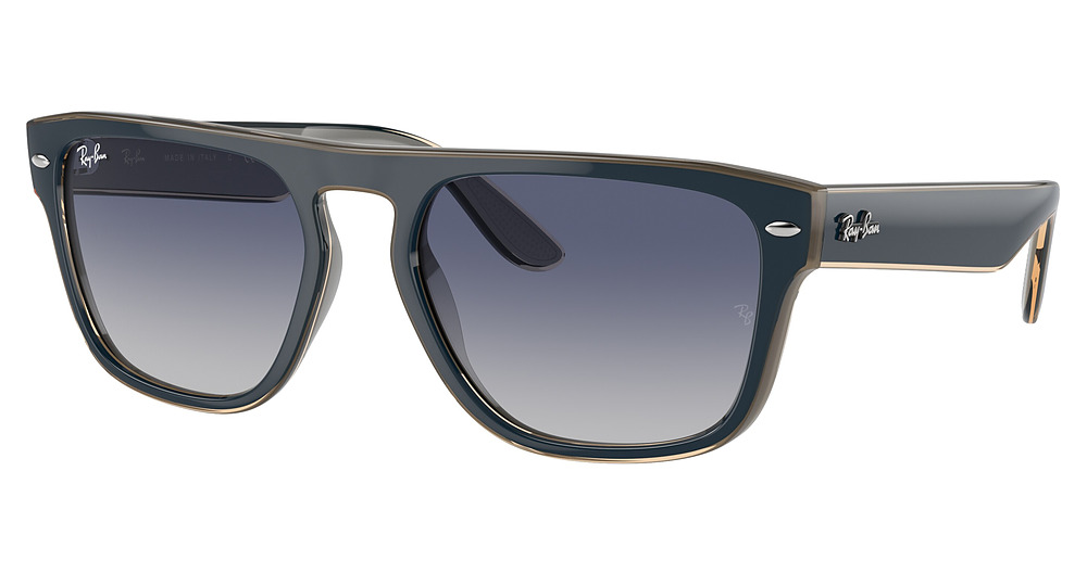 Ray-Ban RB4407 square sunglasses in Blue Grey Transp Light Brown