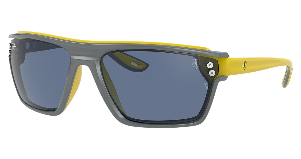 Ray-Ban RB4370M square sunglasses in Rubber Yellow on Blue/Dark Blue