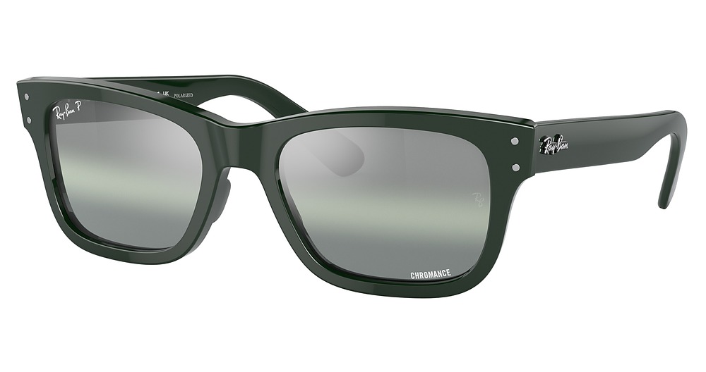 Ray-Ban RB2283F MR BURBANK square sunglasses in Green/Dark Green Grad Mirror Polarized