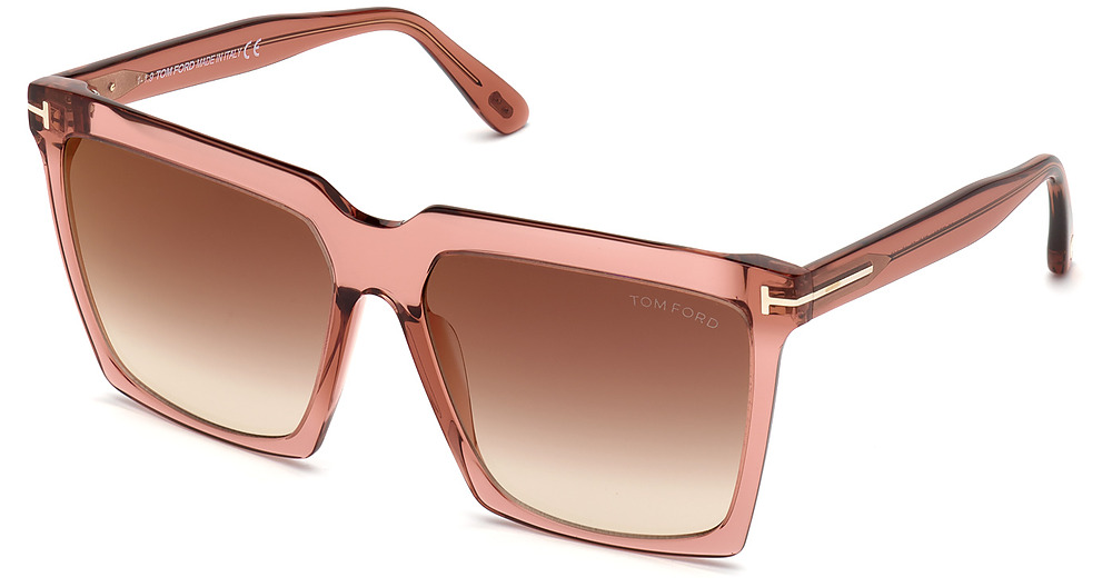 Tom Ford FT0764 square sunglasses in Shiny Pink/Brown Mirror