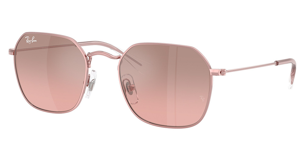 Ray-Ban RJ9594S irregular sunglasses in Light Pink/Pink Mirror Silver Gradient