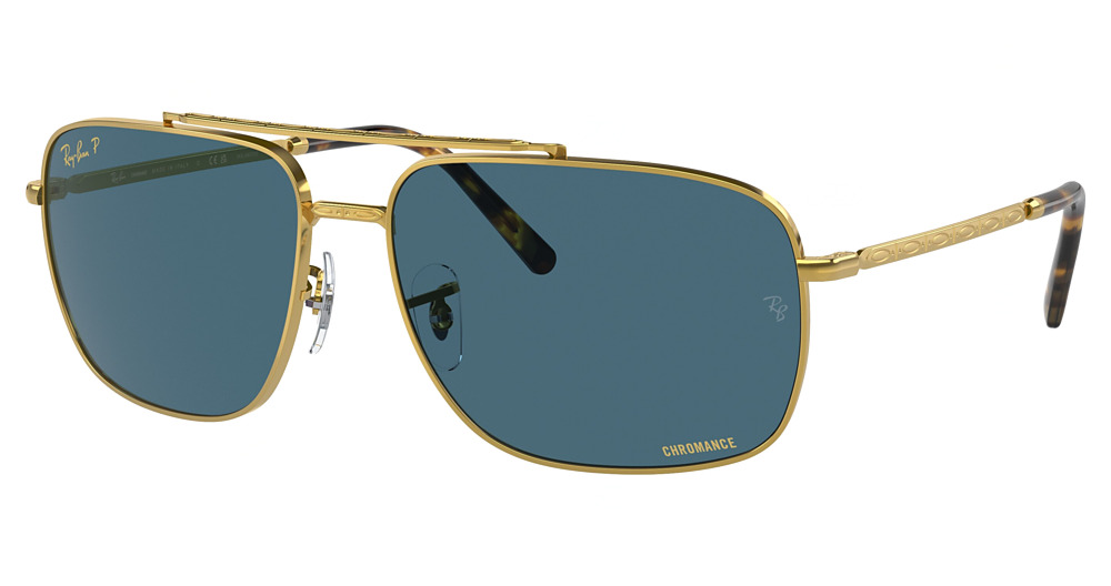 Ray-Ban RB3796 aviator sunglasses in Legend Gold/Polarized Blue