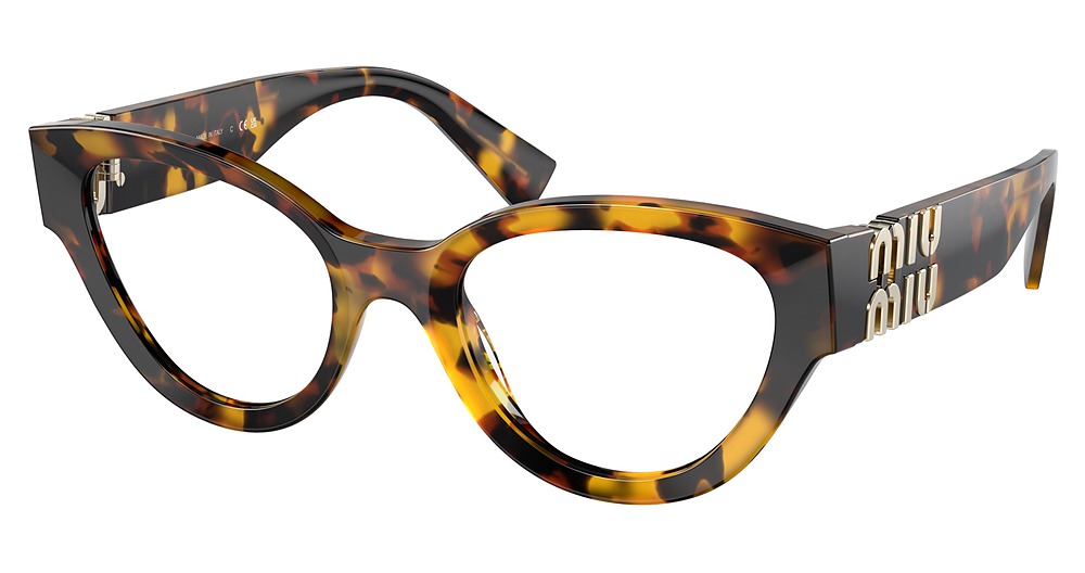 Miu Miu MU 01VV round eyeglasses in Honey Havana