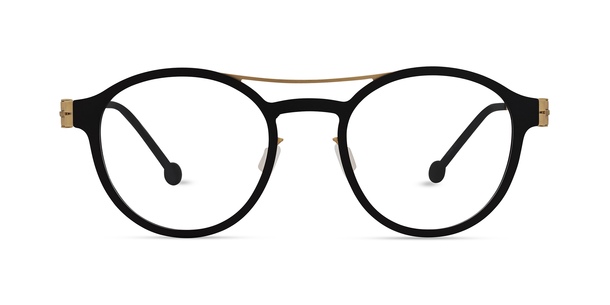 Modo BABILA round eyeglasses in Black/Gold