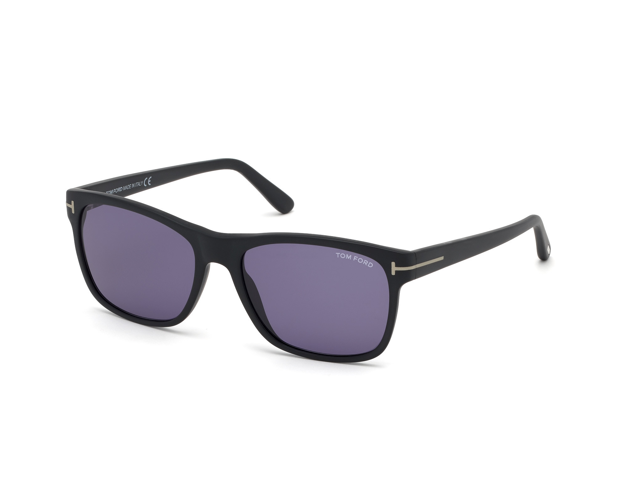 Tom Ford FT0698-F Giulio square sunglasses in Matte Black/Blue Smoke Lenses