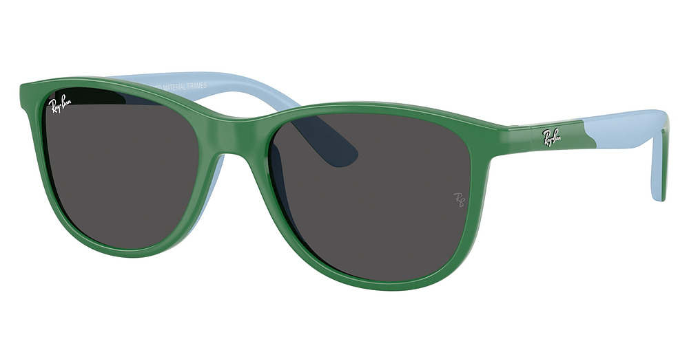 Ray-Ban RJ9077SF round sunglasses in Green on Rubber Light Bl/Dark Grey