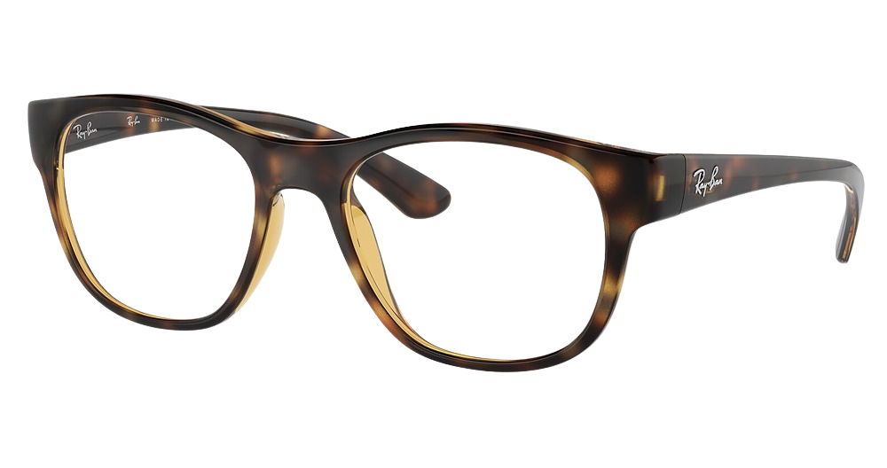 Ray-Ban RX7191 round eyeglasses in Havana