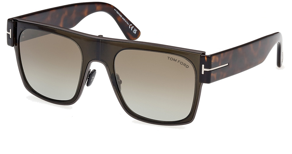 Tom Ford FT1073 square sunglasses in Mastic/Brown Mirror