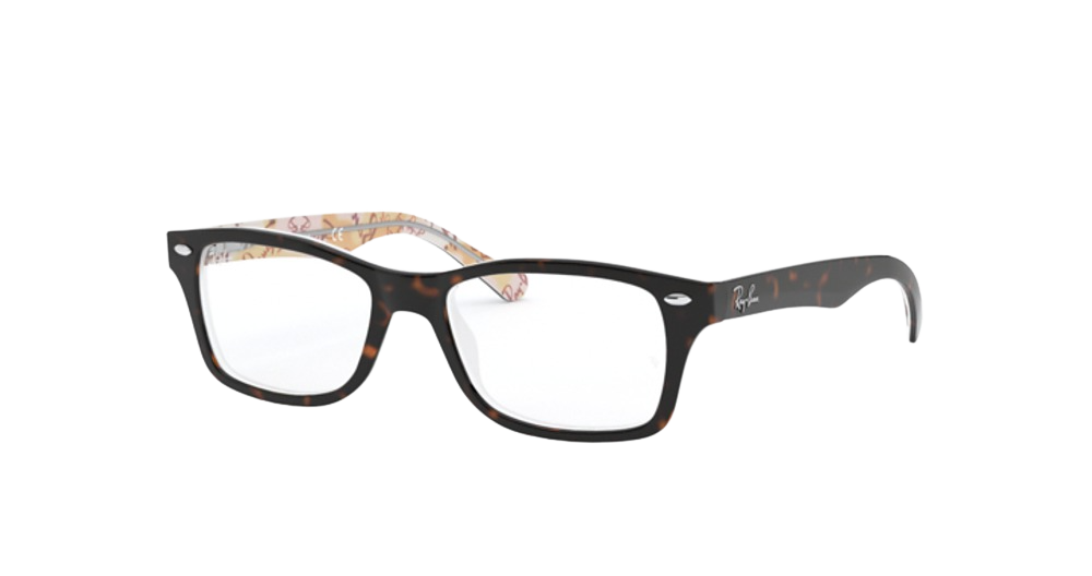 Ray-Ban RY1531 rectangle eyeglasses in Havana on Texture Pink B