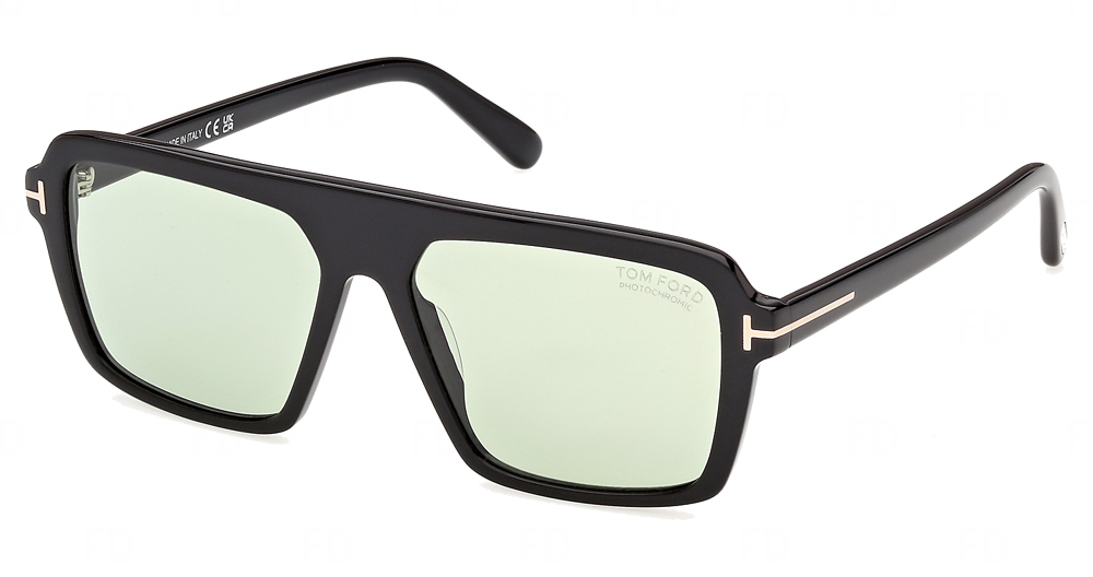 shiny black / green