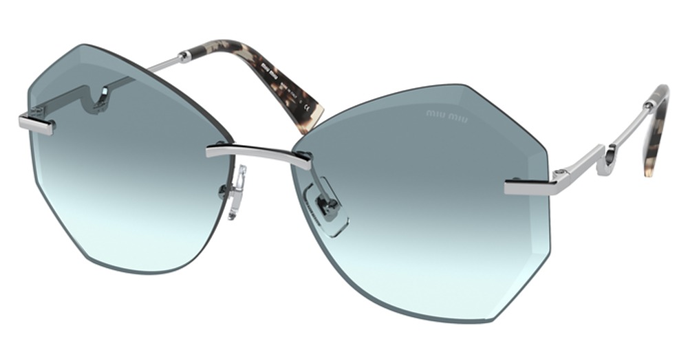 Miu Miu MU 55XS irregular sunglasses in Silver/Azure Gradient Dark Blue