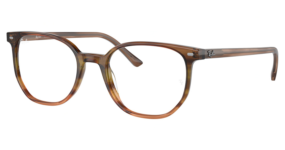 Ray-Ban RX5397F ELLIOT round eyeglasses in Striped Brown Gradient G