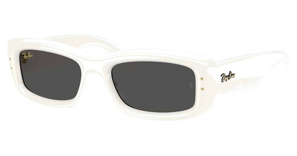 Ray-Ban RB4944 rectangle sunglasses in Full Cream/Ultra Black