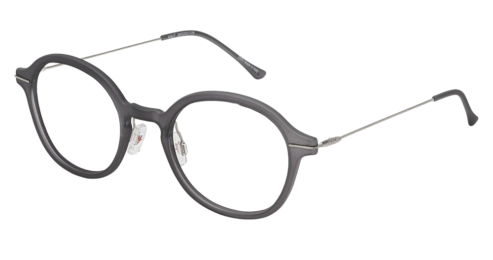 Matte Translucent Grey with Silver Temples