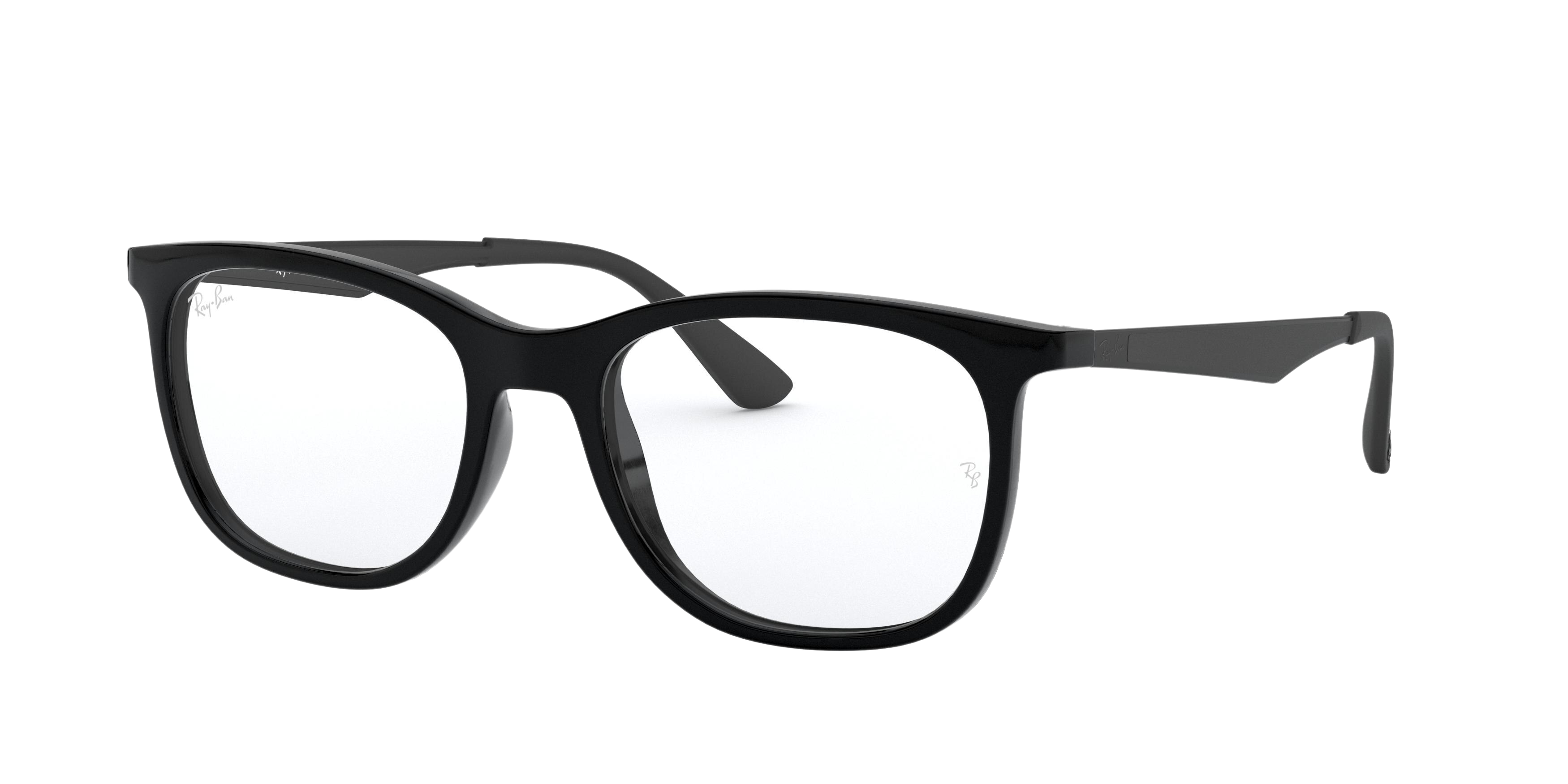 Ray-Ban RX7078 square eyeglasses in Shiny Black