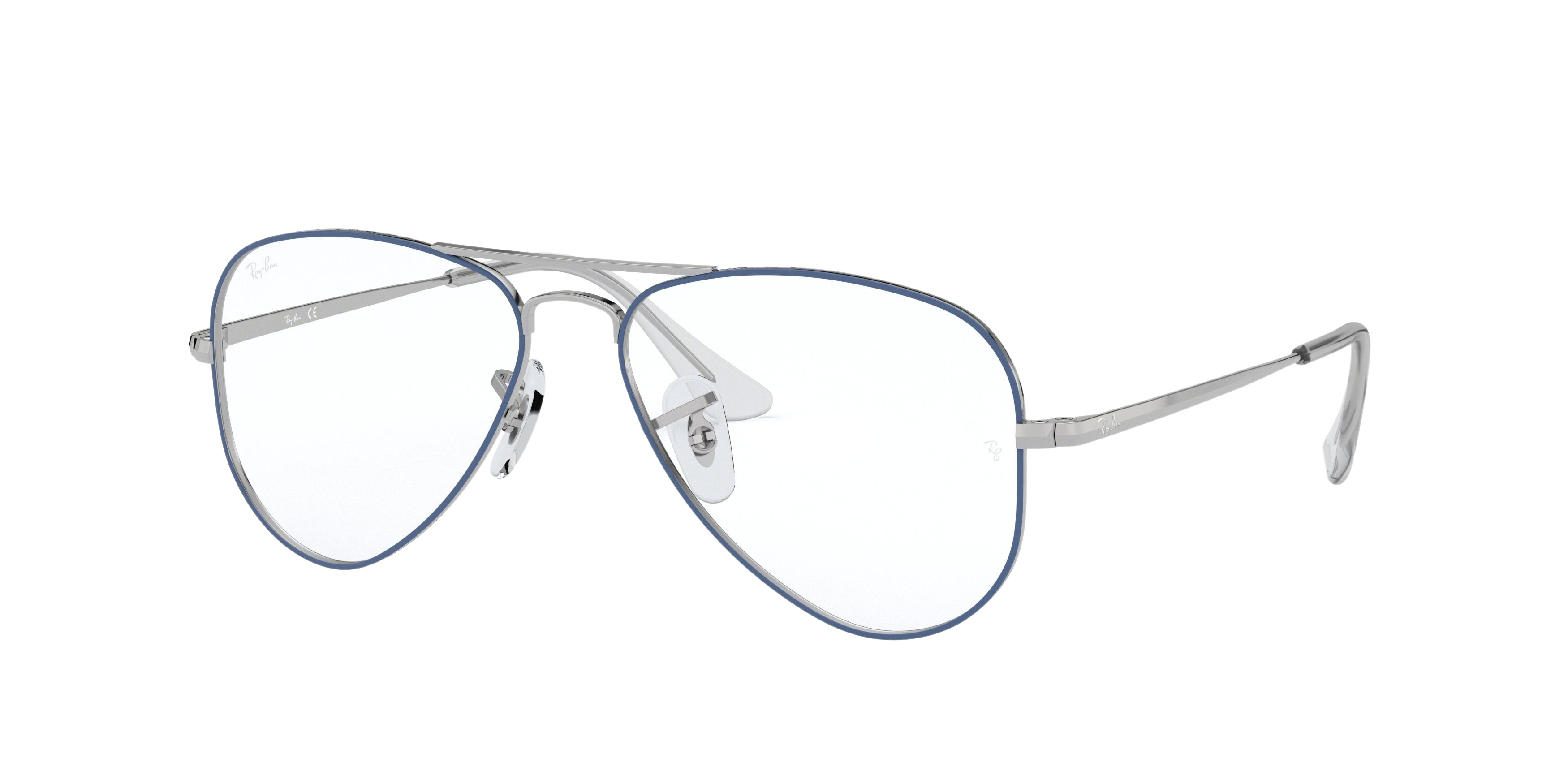Ray-Ban RY1089 round eyeglasses in Silver on Top Light Blue