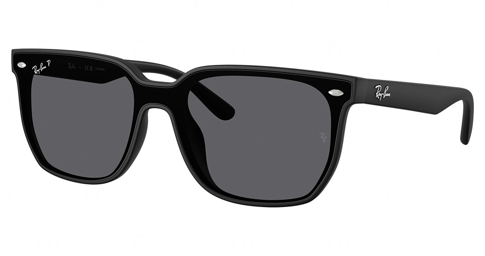 Ray-Ban RB4466D square sunglasses in Matte Black/Polarized Grey