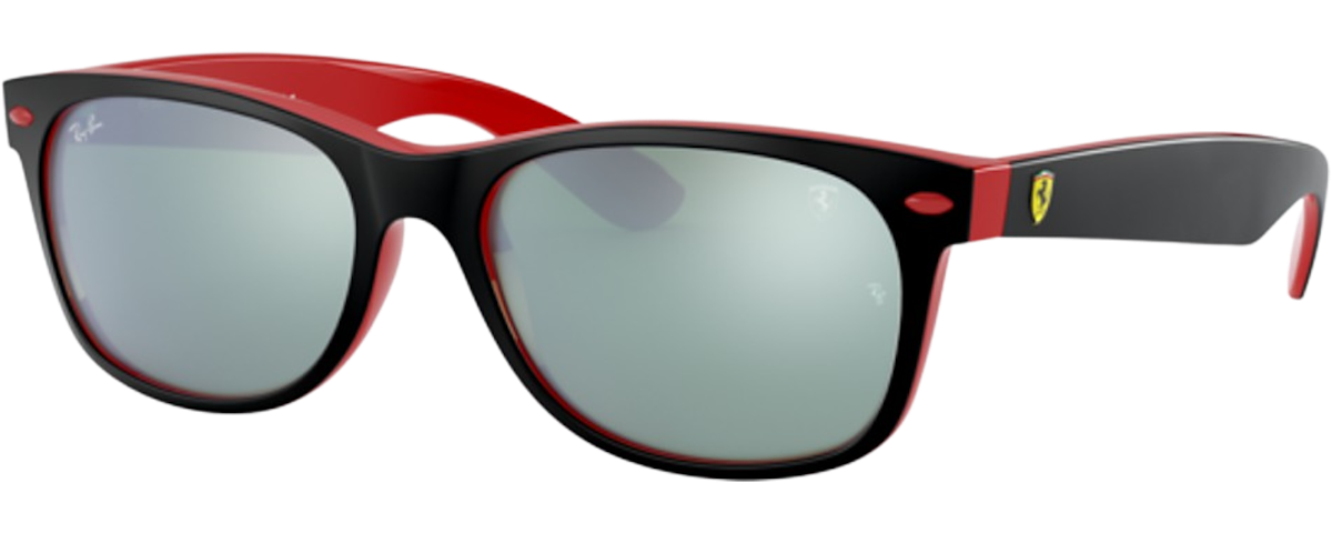 MATTE BLACK ON RED / LIGHT GREEN MIRROR SILVER
