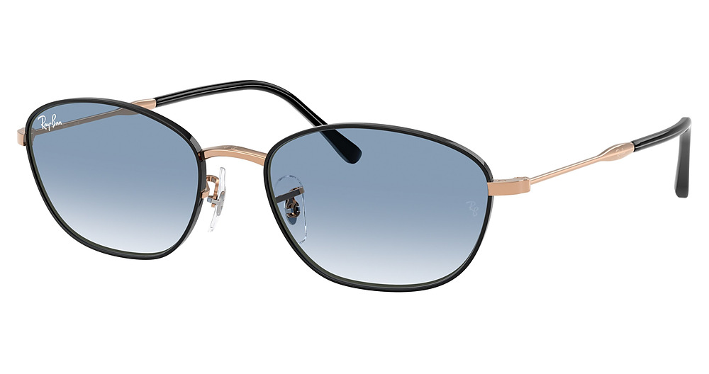 BLACK ON ROSEGOLD / CLEAR GRADIENT BLUE