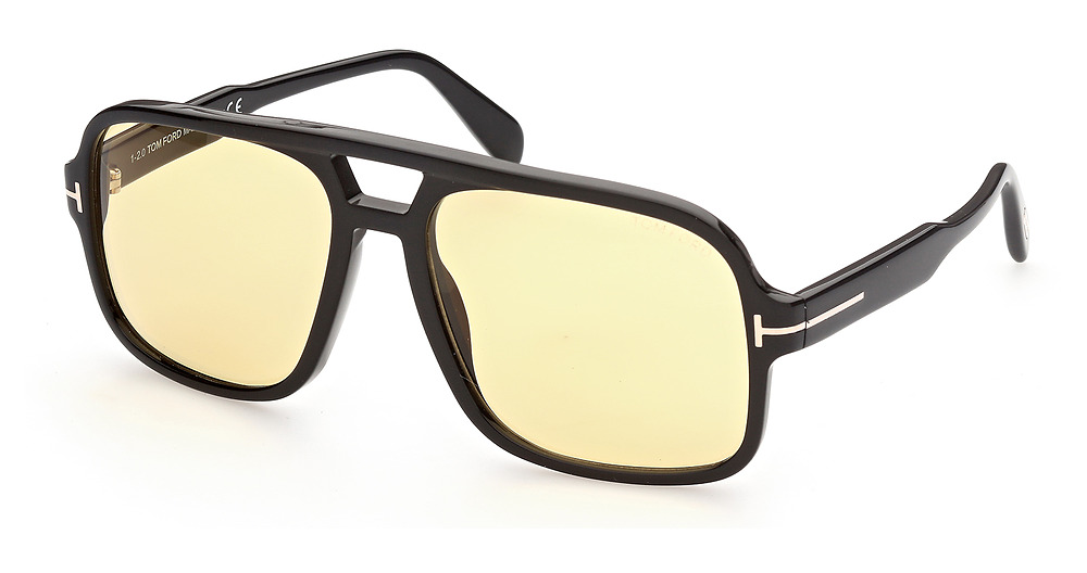 Tom Ford FT0884 aviator sunglasses in Shiny Black/Brown