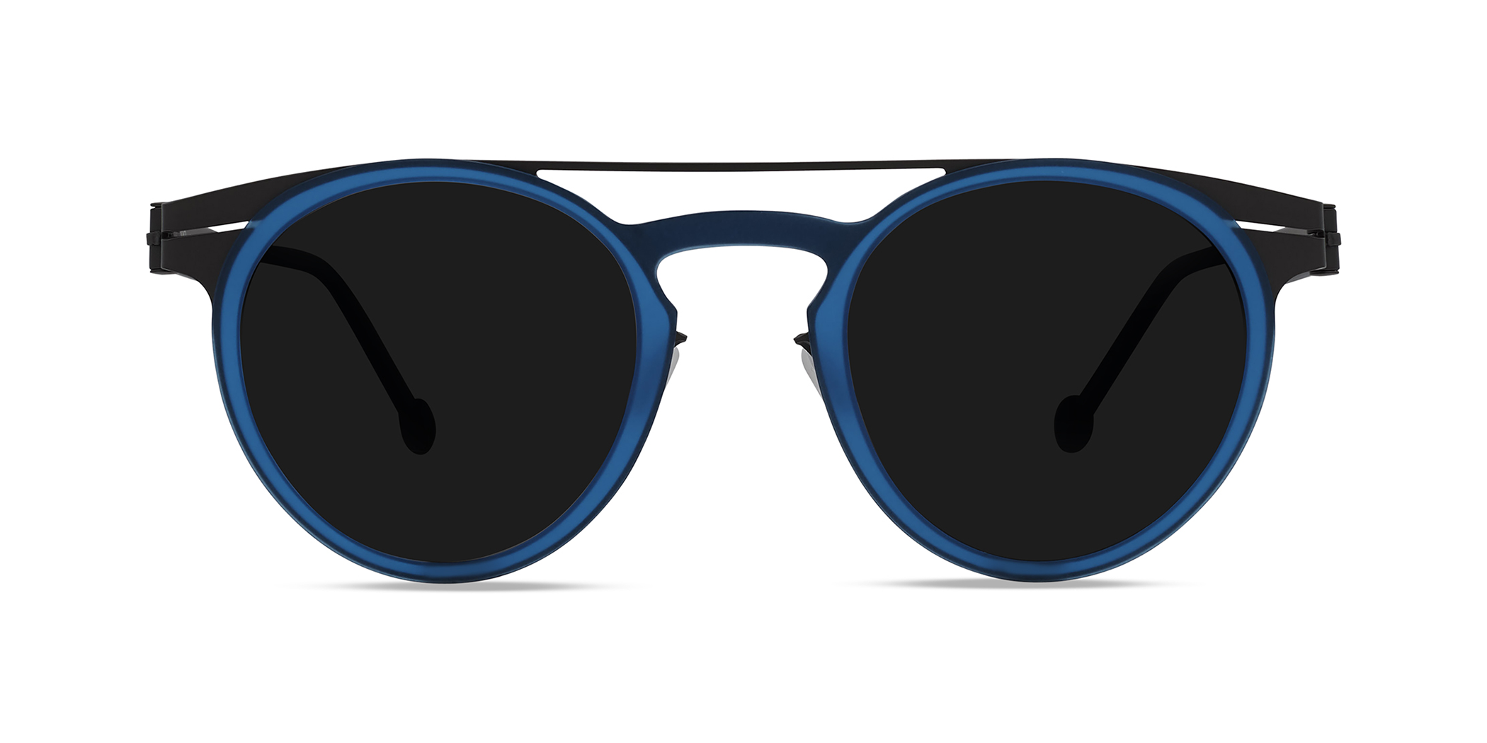 Modo DARSENA round sunglasses in Blue/Gunmetal
